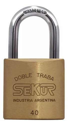 Candado Sekur 40 Mm Standard Doble Traba A Bolillas Acero 