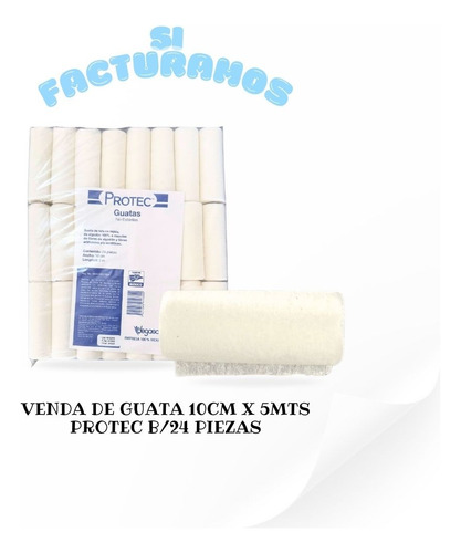 Venda De Guata 10cm X 5mts Protec B/24 Piezas Blanco