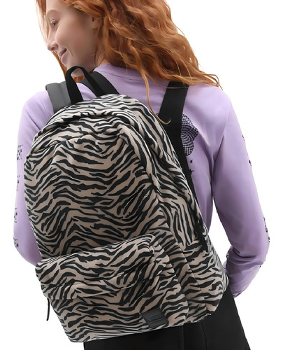 Mochila Vans Deana Animal Print Felpa Mochila, cor marrom claro