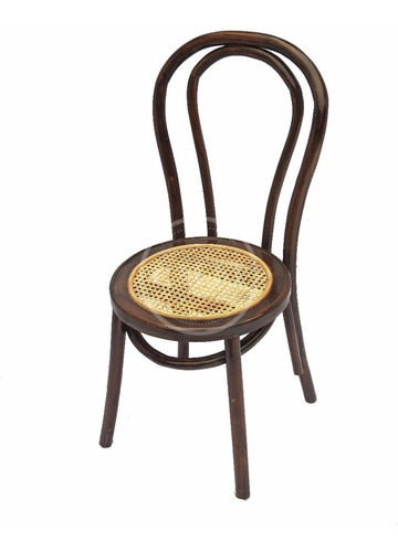 Silla Diseño Thonet Nogal Madera Y Rattan Esterillada