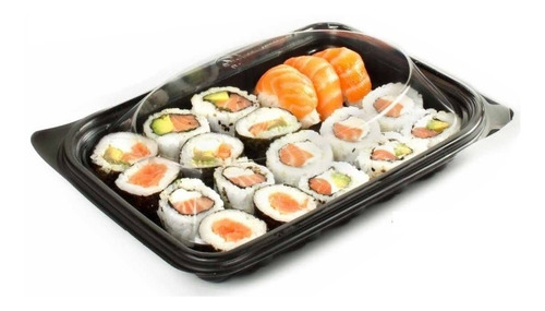 Bandeja Y Tapa Para Sushi Media Costilla Pet X 200 Unid