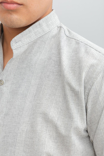 Camisa De Hombre Relaxed Fit Suelta Cuello Mao