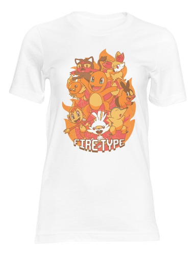Playera Pokemon Fire Type Hombre
