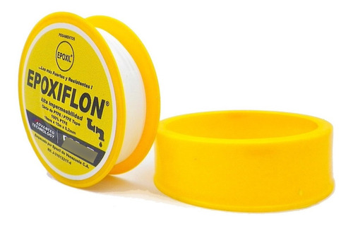 Teflon Profesional Amarillo Grande Epoxil 15m 19mm 100% Ptfe