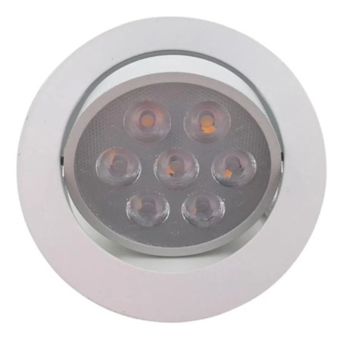 6 Spot De Led Direcional 7w Embutir Sanca Redondo Bivolt