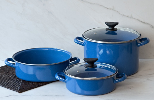 Batería De Cocina Cinsa 10 Piezas Andalucía Color Azul