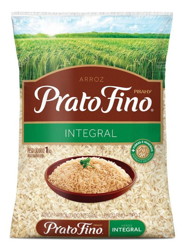 Arroz Parboilizado Tipo 1 Integral Prato Fino Pacote 1kg