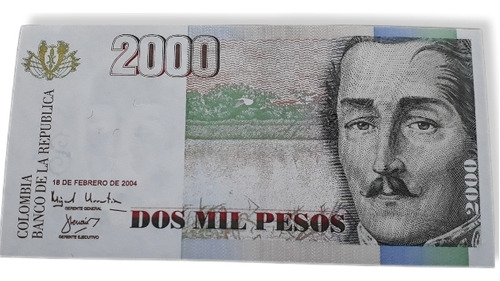 Colombia 2000 Pesos 2004 Sin Circular Unc
