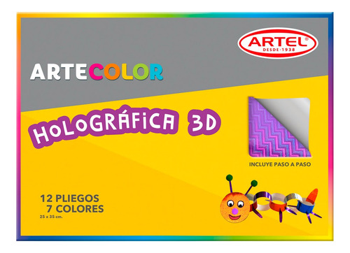 Kit 12 Cartulinas Holográficas Artel 7 Colores