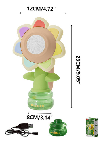 Máquina De Hacer Burbujas De Girasol Para Niños Con Un Robot