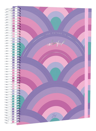 Cuaderno Fw 16x21 Tapa Dura 96 Hojas Rayadas Espiralado Rainbow 1