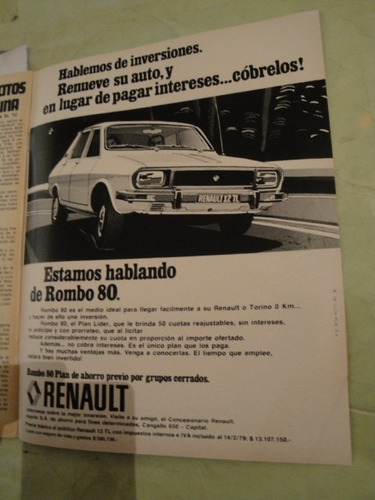 Publicidad Renault 12 Tl Año 1979