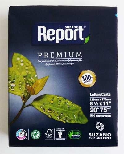 Report Resma De Papel 8 1/2 X 11 500 Hjs 98% Blancura 75g/m2