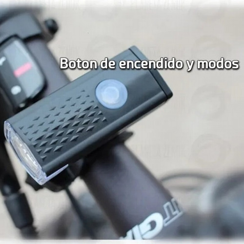 Imagen 6 de 9 de Luz Para Bicicleta Led Recargable Usb Delantera Con 3 Modos