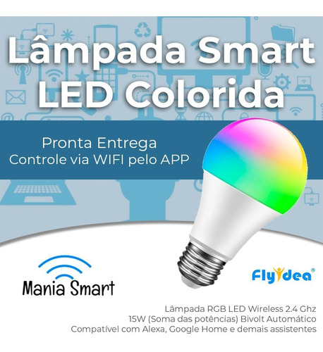 Kit 2x Lâmpada Led Smart Wifi Rgb - (lâmpada Inteligente)
