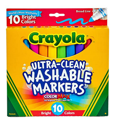 Crayola Ultraclean Broadline Brillante Marcadores (10 Count)