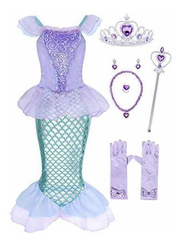 Disfraz Talla 4t (3|4 Años) Para Niña De Princesa Sirena