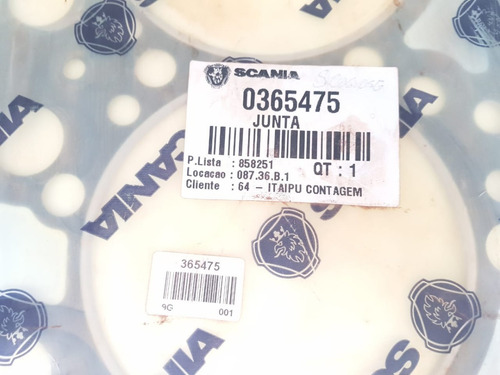 Junta Do Cabeçote Do Motor Scania 3 Cilindros 177014 365475