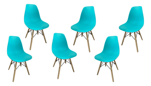 Set 6 Sillas Eames Estructura Modernas Silla Comedor