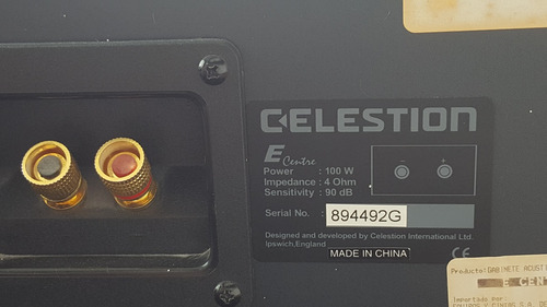 Bocina Central Celestion Serie E_centre 100w. Color Negro