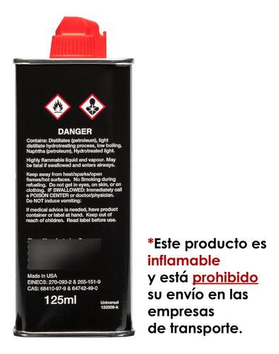 Encendedor Zippo Bencina Fluid 4 Oz Original 125 Ml