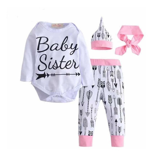 Ropa Bebé Niña Conjunto Body Rosa Y Pantalon