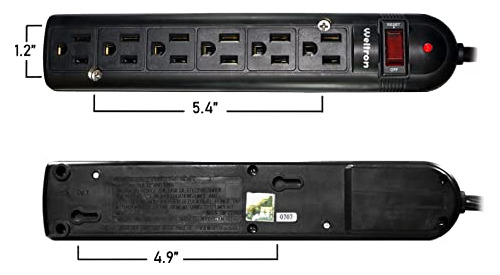 Weltron - Protector Contra Sobretensiones Con Enchufe En Áng