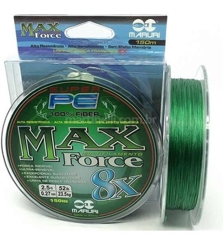 Linha Multi Maruri Max Force 8x 150m 0,20mm 24lb Verde