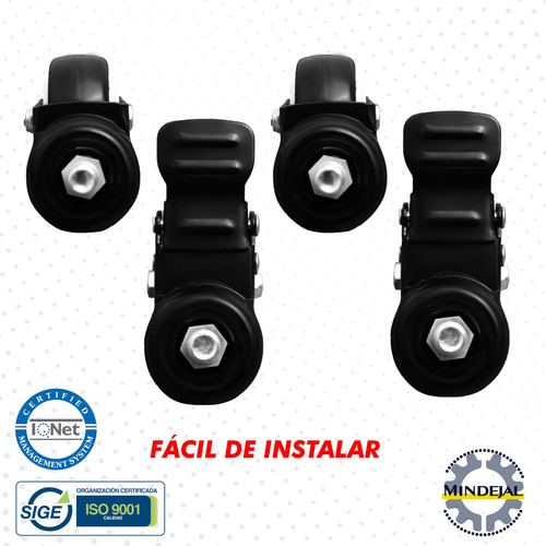 Pack 4 Ruedas/llantas Hule Pvc 2 Pulgadas Freno Giratorias Ruedas Acero