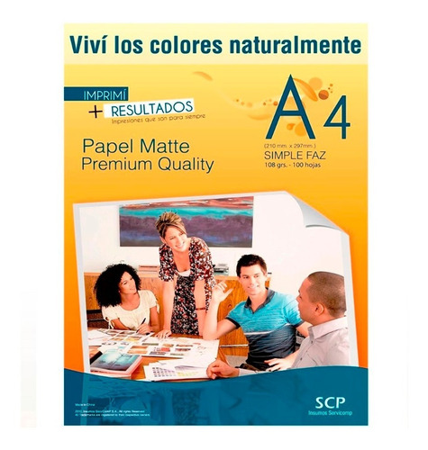 Papel Autoadhesivo Mate A4 X 210 Gr X 200 Hojas - Scp