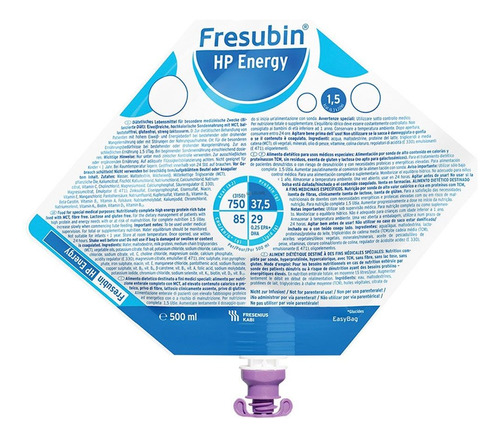 Fresubin Hp Energy Easybag 500ml Alimento Enteral P/ Colgar