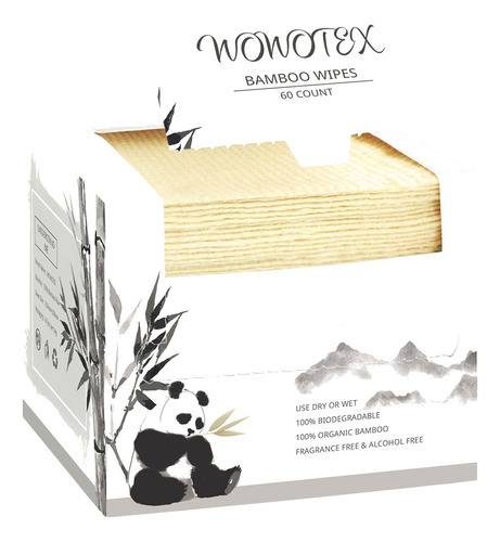 Wowotex Toallas Faciales De Bambú Desechables Biodegradables