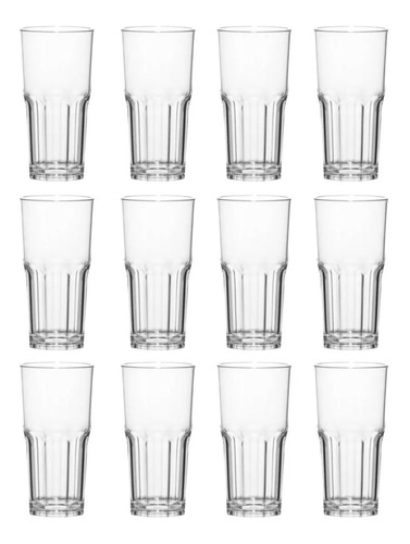 Vaso Bristol Facetado Vidrio Nadir 340ml X6 Unidades 