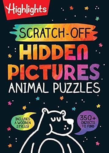 Scratch-off Hidden Pictures Animal Puzzles - (libro En Inglé