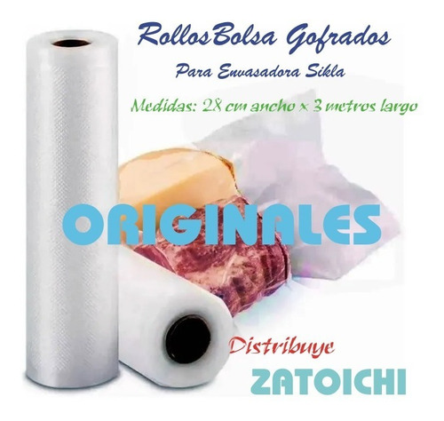 Pack Repuesto 2 Rollos De Bolsas Envasadora Al Vacío Sikla