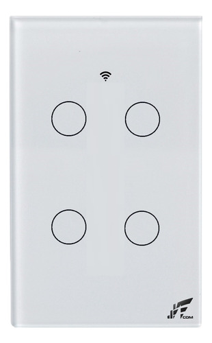 Interruptor Inteligente Wi-fi + Rf 4 Botões Touch Tuya Alexa