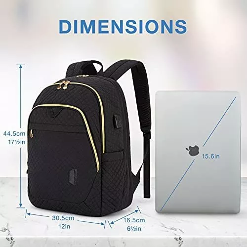 BAGSMART Mochilas para portátil para mujer, mochila universitaria de 15.6  pulgadas, mochila de viaje con puerto de carga USB, bolsa de computadora