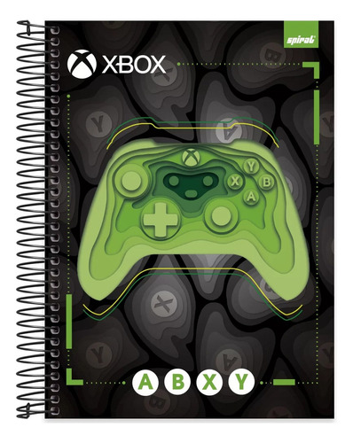 Caderno Capa Dura 10 Materias Xbox Escolar Spiral 160 Folhas Cor Console 1