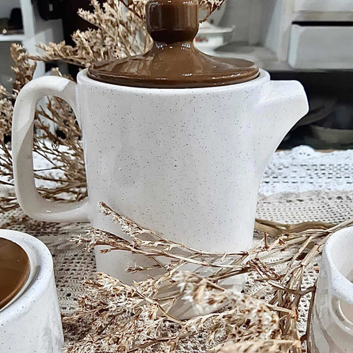 Servicio De Té Retro De Cerámica Esmaltada