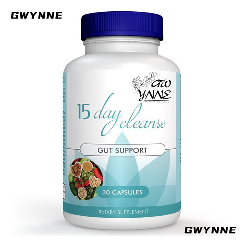 15 Day Cleanse Advanced Detox Desintoxicación Intestinal Sin Olor 30 Cápsulas en Botella Gwynne Sin sabor
