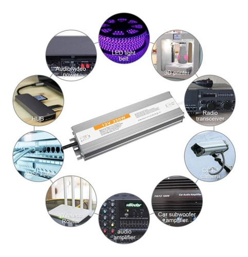 Imagem 4 de 7 de Fonte Led Driver 12v 150w 12.5a Blindado Bivolt Gardenleds