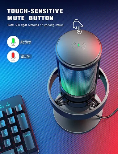 Micrófono Gaming Fifine Ampligame A8, De Condensador, Rgb