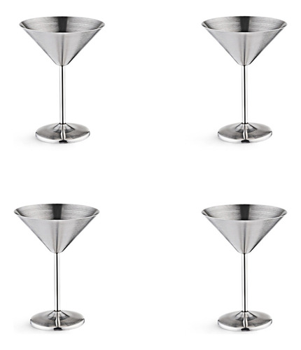 Juego De 4 Copas De Martini De Acero Inoxidable, Cóctel De M