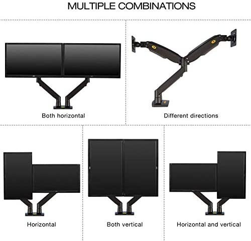 Imagen 6 de 8 de Soporte Para Doble Monitor Extra Grande De Hasta 12kg C/u