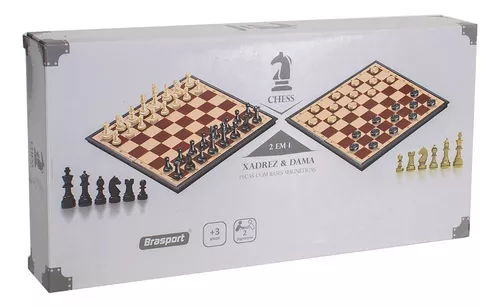 Tabuleiro Jogo de Xadrez Profissional Unyhome Caixa Luxo MDF