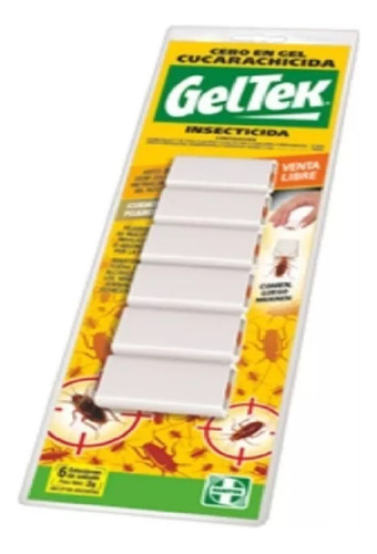 Veneno Cucarachas Cebo Gel Geltek 1 Pack 6u Estaciones 