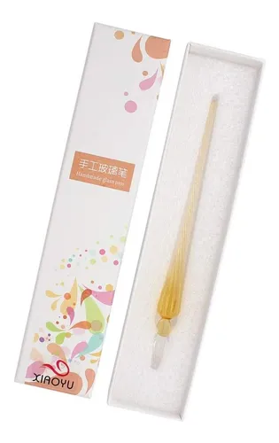 Boligrafo Pluma De Vidrio Xiaoyu Hecho A Mano Con Caja