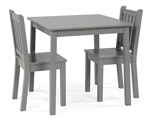 Humble Crew, Juo De Mesa Y 2 Sillas De Madera Gris Para Niño