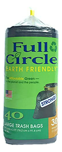 Bolsas De Basura Negras Biodegradables Full Circle, 30 Galon