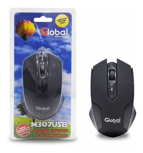 Mouse Óptico Global Usb Scroll Blister Negro